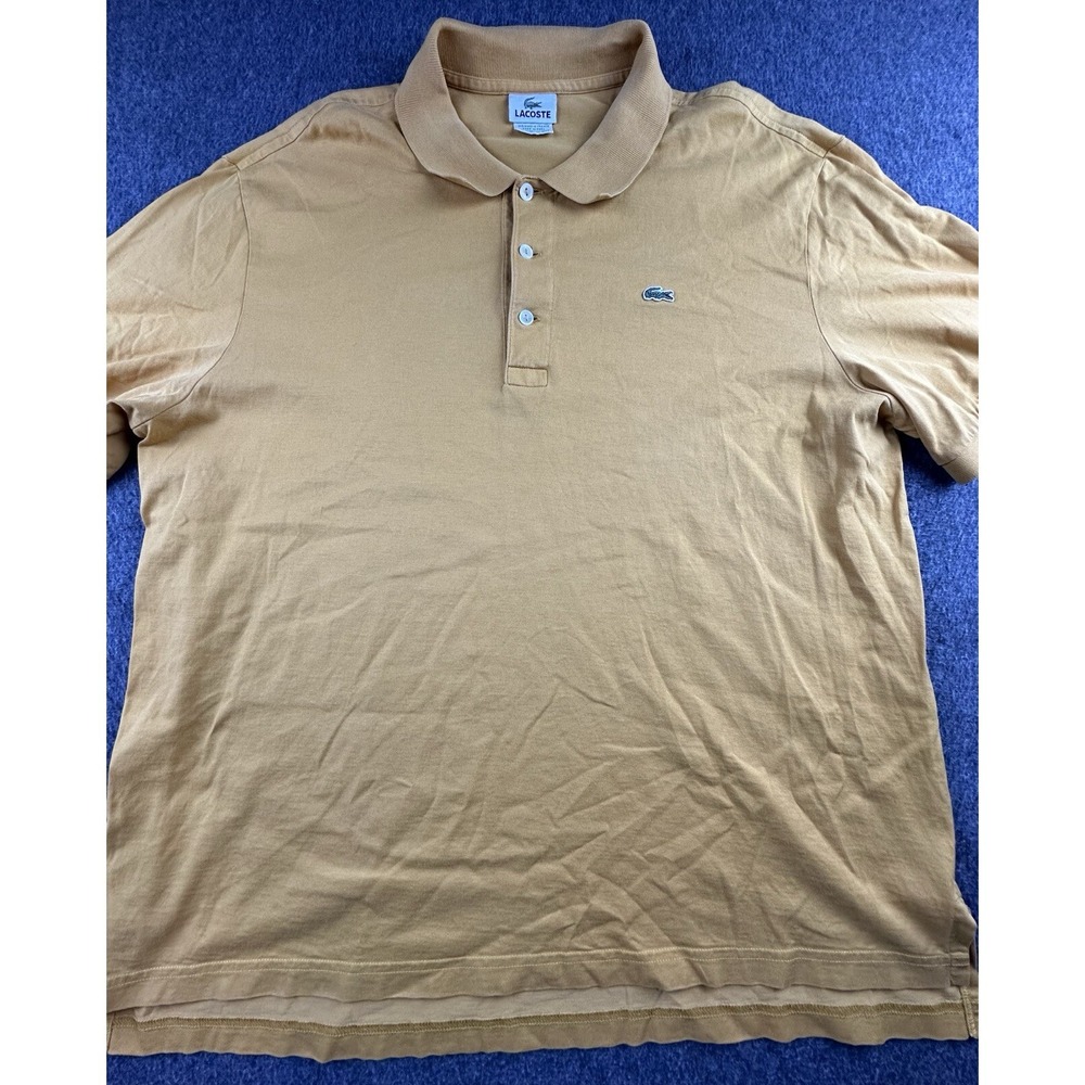 Lacoste Shirt Mens Size 7 X-Large Yellow Gold Polo Short Sleeve Pullover Vintage